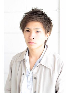 ハピネス 河原町店(Happiness) メンズベージュアップバングイメチェン束感ヘアー