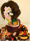 クラシカルコサージュサイドシニヨン