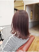 バイオレットピンク×切りっぱなしストレート☆
