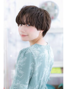 ミック ヘアアンドメイク アップ 駒込店(miq Hair&Make up) ブルーグレージュウルフマッシュくせ毛風束感ショートb1