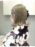 ボブアレンジ　水引き　金箔