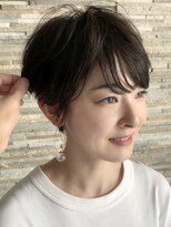 ロビー 表参道(ROBBY)&nbsp;分け目なしマッシュショート/30代/40代/前髪あり/耳かけ