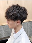 波巻きスパイラルパーマ刈り上げマッシュツイストスパイラル