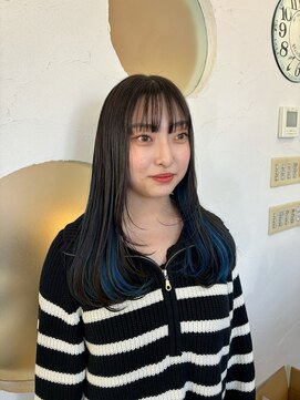 ヘアメイク シンズ レインボー(Hair Make SHIN'S RAINBOW) インナーカラー/ブルーインナー/顔周りレイヤー/高松