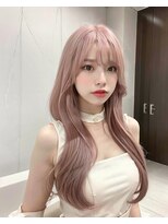 ラルムバイシー 新宿(LARME by Sea)&nbsp;【韓国風】韓国風顔周りカット+ホワイトピンクカラー