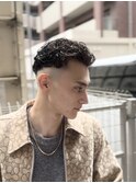 極道パーマ/宮城リョータ/メンズパーマ/スキンフェード/黒髪