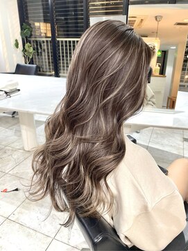 ブレンド 渋谷(BLend) 前髪ハイライトカラーこなれミディイメチェンウェーブパーマ