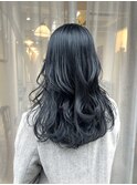 ネイビーカラーブルーカラーブリーチカラーダブルカラー髪質改善