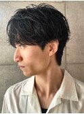 シャドウパーマ ビジネスヘア 韓国メンズ シースルー