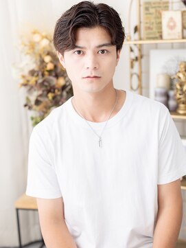 カバーヘア イヴ 戸頭店(COVER HAIR EVE) ビジネスにも黒髪リバースセンターパートショートa20代30代40代