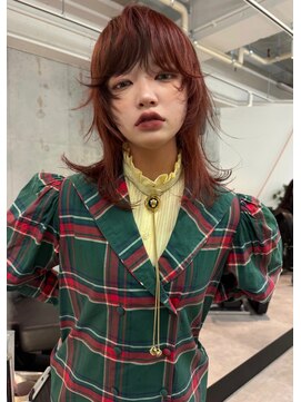 天神　ブリーチカラー　顔まわりレイヤー　レイヤーカット