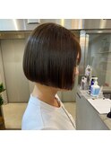 ミニボブ　縮毛矯正　ストレートボブ　地毛風ストレート