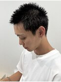メンズベリーショートボウズ黒髪刈り上げおしゃれボウズ