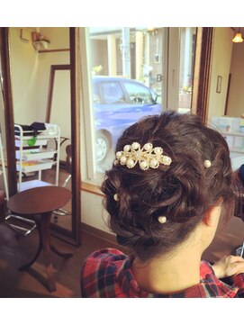 ストーリーヘアアンドケア (Story hair&care) 結婚式ヘア☆お花のようなあみこみアップ