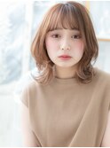 斜めバングで目力UP!外国人風暖色系カラーa越谷20代30代40代!