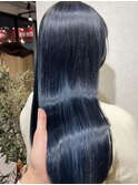 【艶感】極細ハイライトネイビーブルー(ブリーチあり)