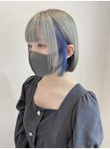 【ulu yui】シアーシルバー×ネイビーブルー