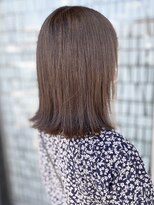 フレイムスヘアデザイン(FRAMES hair design) 外ハネ切りっぱなしボブディ×グレージュカラー