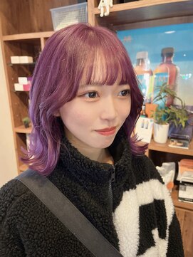 ルーム(Room) 韓国外ハネボブ/くびれ巻き/カシスピンク/紫カラー/韓国カラー