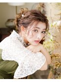 《ヘアセット》ルーズで可愛い中間アップヘア