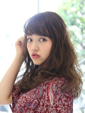 エムスラッシュ アヴェダ 自由が丘(M.SLASH AVEDA) 厚めバングウェーブパーマ大人フェミニンM.SLASH自由が丘23-7★!