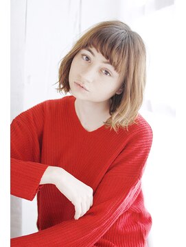 シュシュット(chouchoute) 美髪質改善ピンクブラウンエアリーロング切りっぱなしボブ/162