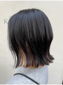切りっぱなし外ハネボブ・インナーカラー