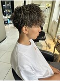 スパイラルパーマ 金メッシュ ブリーチパーマ 海老名メンズ