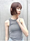 前上がりボブ/控えめレイヤー/ショコラカラー