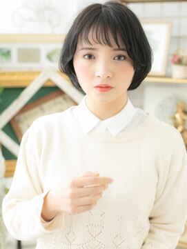 カバーヘア イヴ 戸頭店(COVER HAIR EVE) 黒髪ナチュラルマッシュショート小顔ミニボブh3戸頭20代30代40代