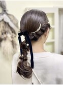 タイト_編みおろし_ツヤツヤ_ヘアセット