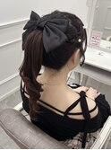【ヘアメ】夏おすすめアップヘア＊編みカチュポニーテール＊新井