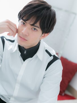 ブルー 博多(Blue) 博多/髪質改善/チャコールグレー!マッシュフェザーパーマe