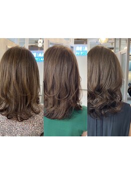 明るめ＆透明感のある白髪染めでお洒落に♪白髪を生かした人気の白髪ぼかしハイライトもOK！[浦和駅]