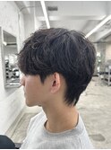 マッシュ刈り上げなしツーブロック×シャドウパーマ