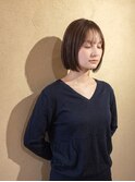 【王道愛され】切りっぱなしボブ×艶カラー