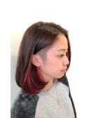 【k's plus】レッドヴァイオレット インナーカラー ボブ