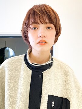 トゥコ(tuco) マッシュショートレイヤー前髪あり暖色カラーオレンジウルフ