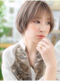 大人ハイライトシースルー前髪ボブショートTb3上尾20代30代40代