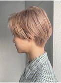 ニュアンスパーマセンターパートコンマヘアツーブロック刈り上げ