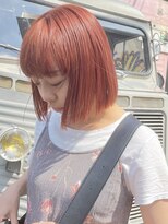 ラミエバイメルト 下北沢(lamie by melt)&nbsp;毛利/秋おすすめ 切りっぱなしボブ 暖色カラー オレンジ ピンク