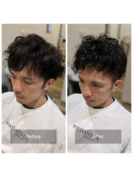 ももいろかぶとむし メンズパーマ