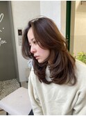 20代 30代 40代 ロングフェイスレイヤーうる艶髪エアリーカール