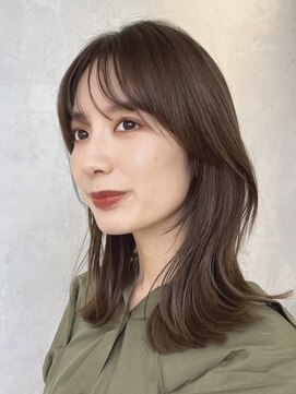 ノイ(noi) 顔周りレイヤーカットくびれヘアミルクティーベージュカラー