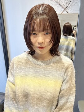 ラミエバイメルト 下北沢(lamie by melt) ウルフボブレイヤーカット顔まわりレイヤーブラウンフルバング