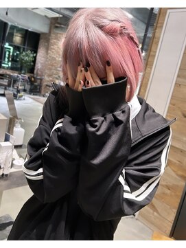 ベイショア(Bay Shore NY) ミルクティー×ピンクインナーカラー