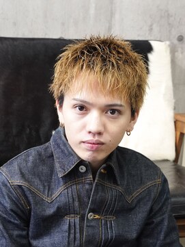 メイン(MENIN) スパイキーショートツーブロックアップバング短髪メンズショート