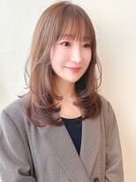 ルエ(rue)&nbsp;ミディアムレイヤーカットストレートロングウルフカットベージュ