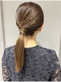 〈Tierra毛利仁美〉金箔を施したタイトポニーテール