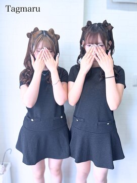 タグマル 正面リボンのツインハーフ☆リボン2つでプラス1000円